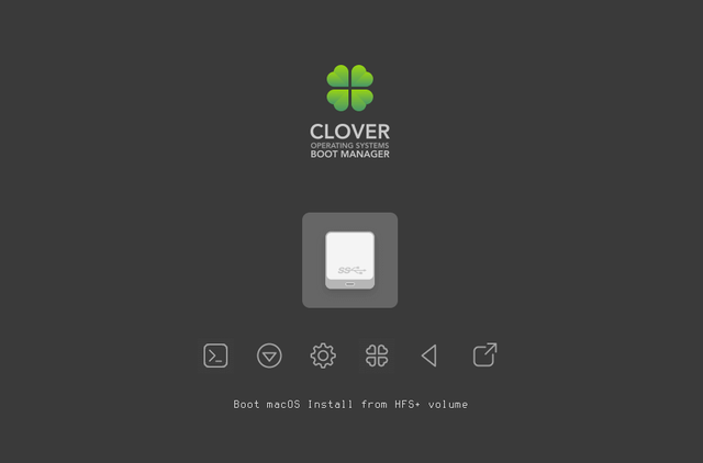 The default themed night mode Clover Boot Manager